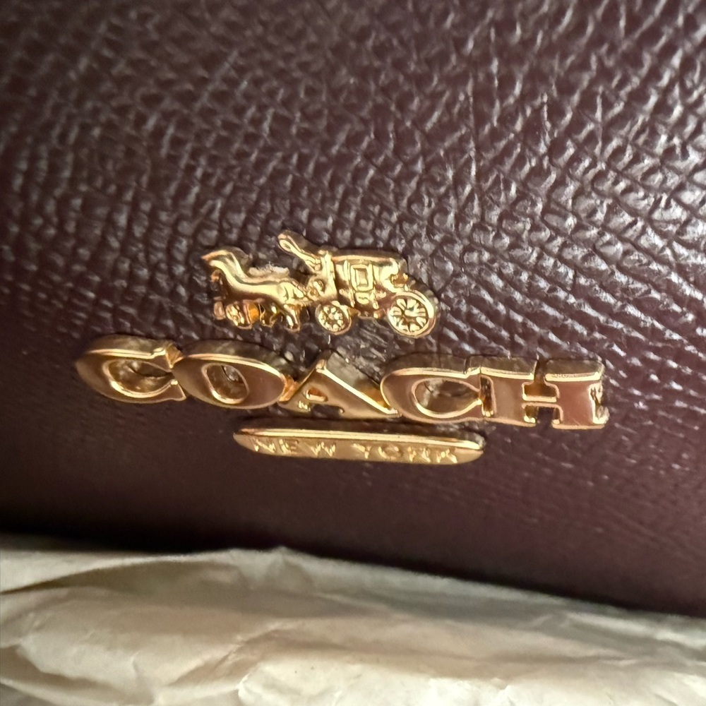 NWT Coach Taupe/Oxblood Mollie Tote shoulder bag price is firm - Picture 8 of 12